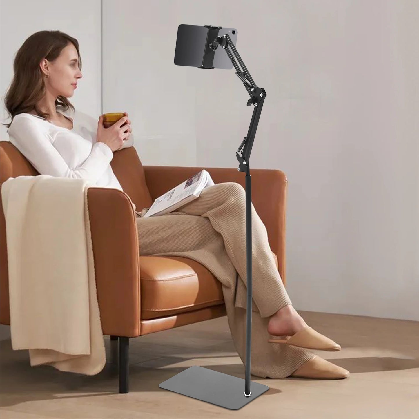 Charger 360 Tablet Floor Stand Rotating Mount With Height Adjustment