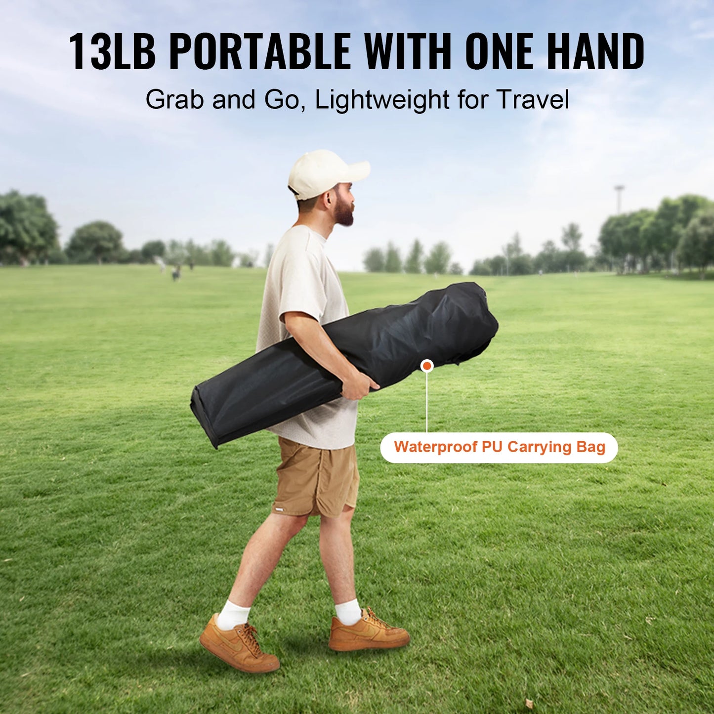 VEVOR Camping Folding Chair With Lumbar Support And Pockets