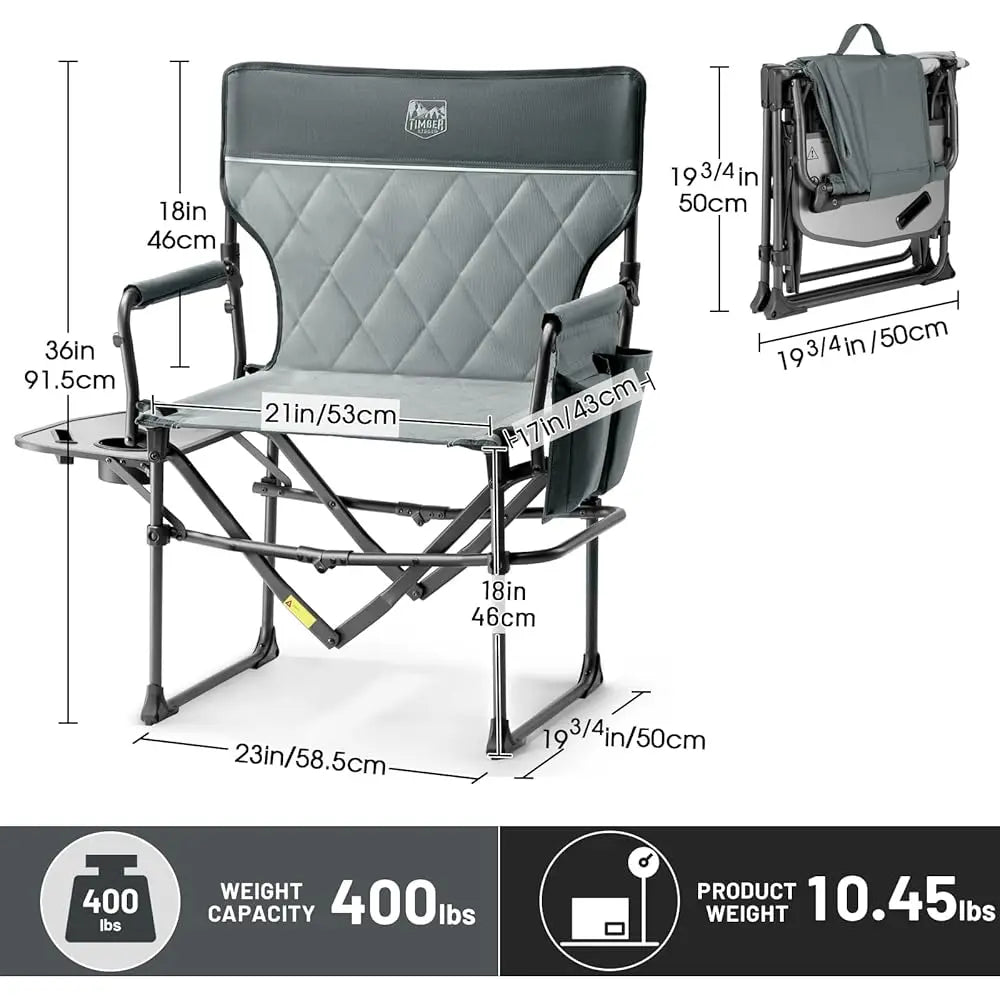 Hign-Concerned Aluminum Camping Directors Chair With Pocket