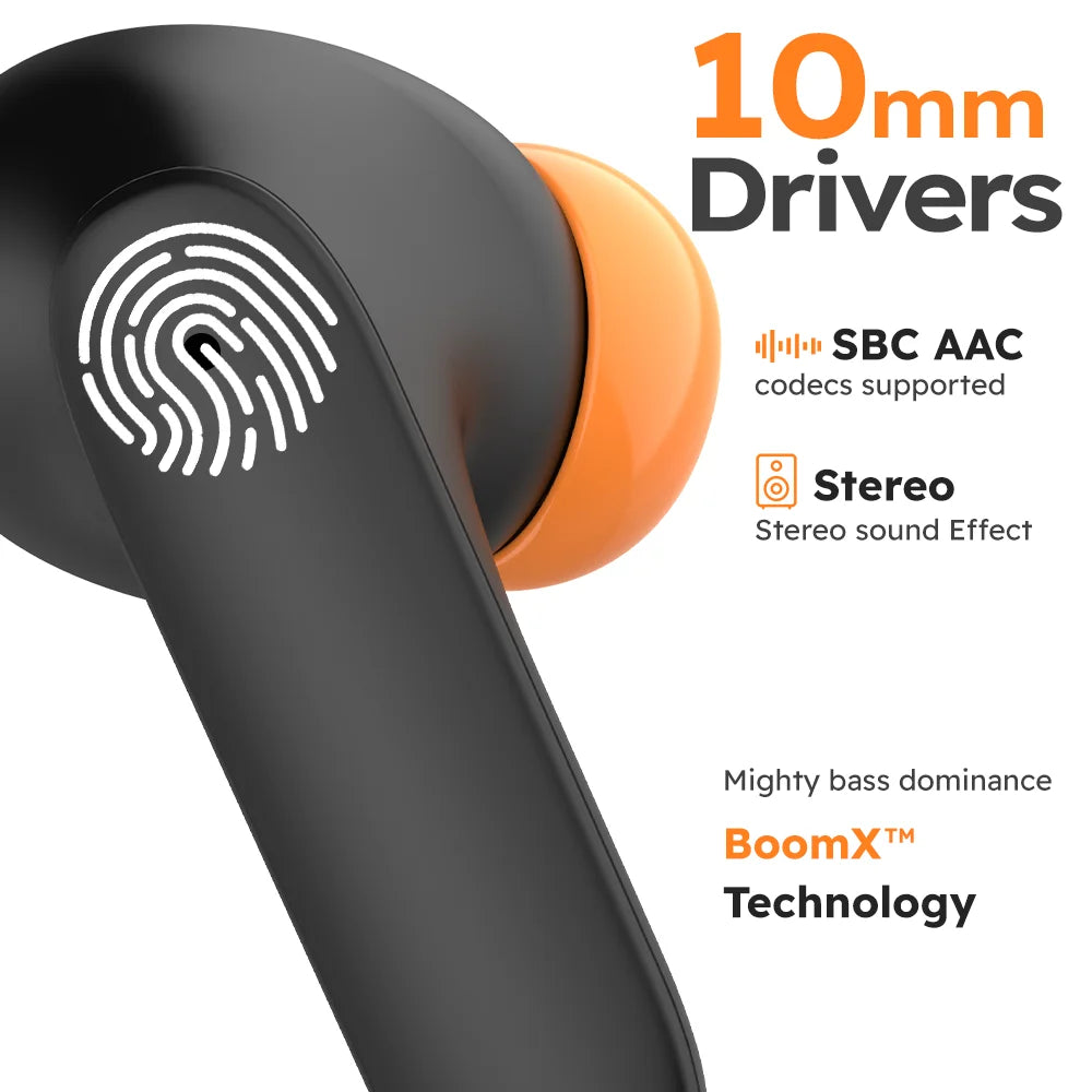 Jogrytece Bluetooth 5.4 TWS Earphones Dual Microphone ENC Noise Cancelling